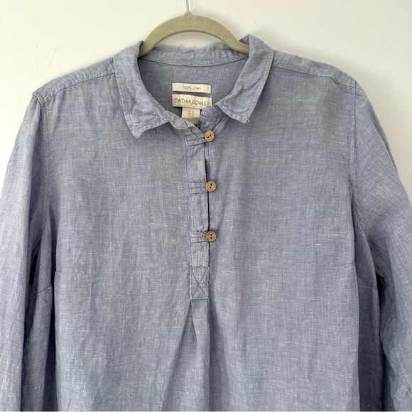 CYNTHIA ROWLEY Linen Top - Picture 2 of 11